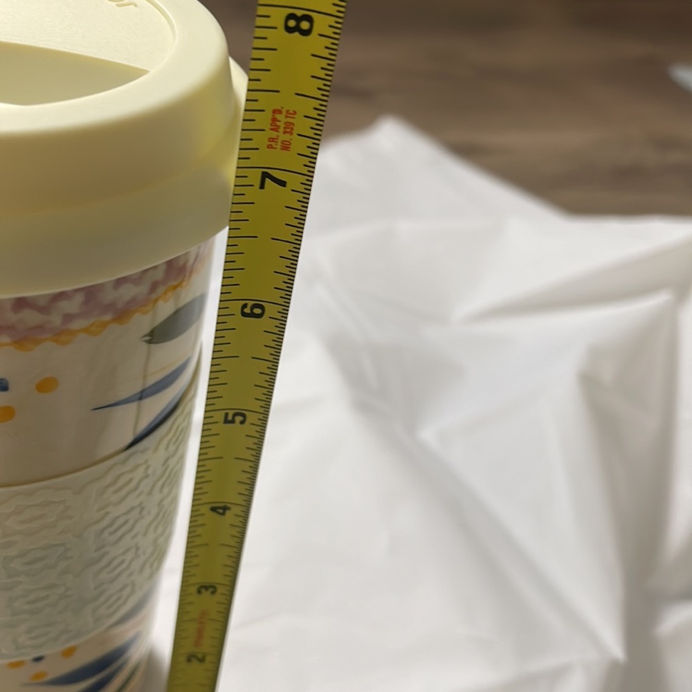 Temp-Tations By Tara Old World Confetti 16 oz Ceramic Travel Mug Silicone Lid - Picture 2 of 8